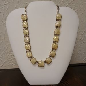 Coro gold tone shimmer faux opal necklace